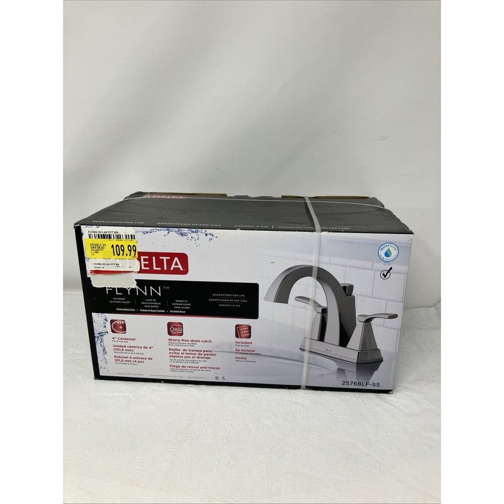 Delta Flynn 25768LF-SS Centerset 2-Handle Bathroom Faucet Stainless Finish